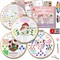 Moni Crafts Adult Beginner Embroidery Kit – 4 Pre-Printed Patterns (Flower, Mushroom, Floral, Heart) – Learn 41 Stitches, Hand Embroidery Starter Craft Set